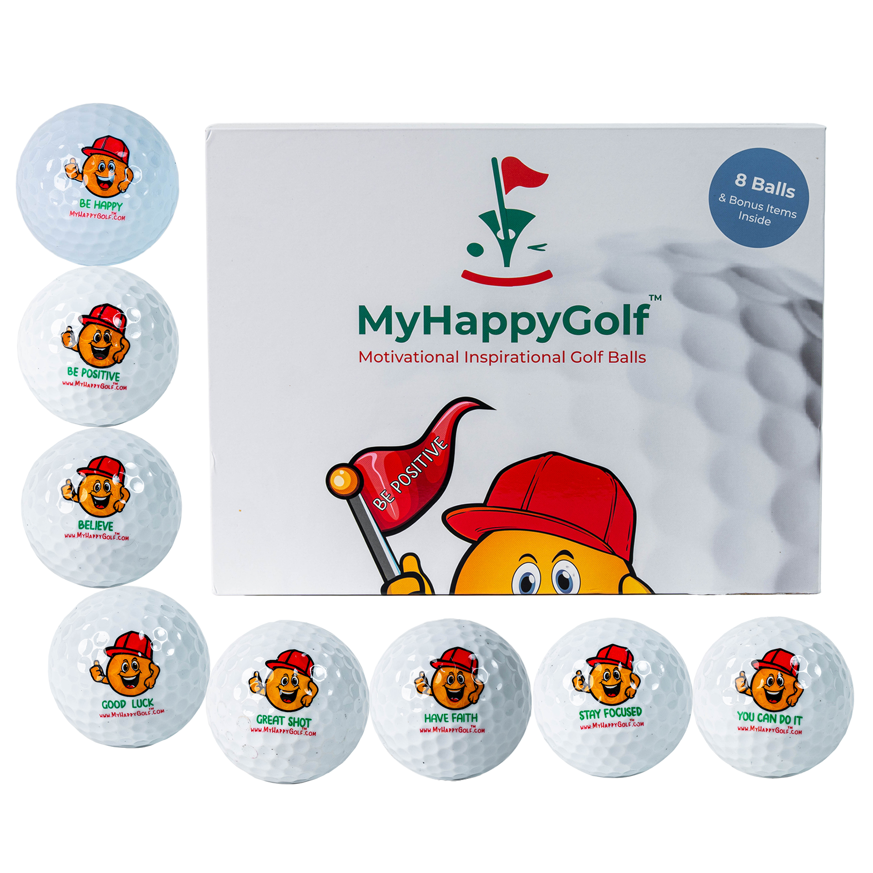 8 Golf Balls & Bonus Items
